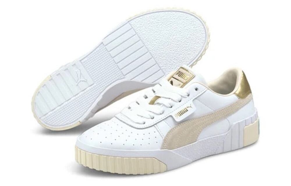 PUMA Cali Soft Glow White Eggnog Lace Up Skate Sneakers Size 8